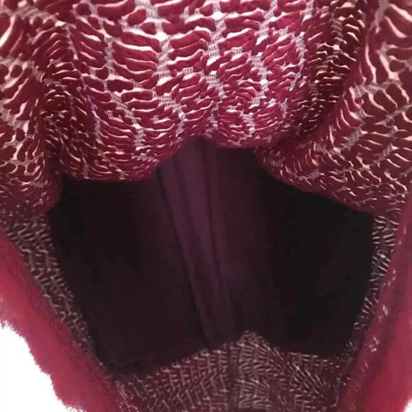 Anthropologie Maeve Burgundy Dora Pleated Dress Size Small - Picture 5 of 8